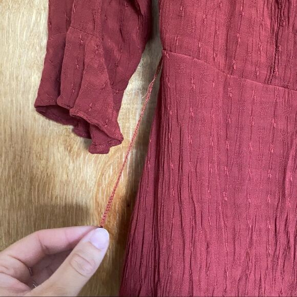 City Vibe Burnt Orange Quarter Sleeve Ruffled Layered Mini Dress - Picture 9 of 11